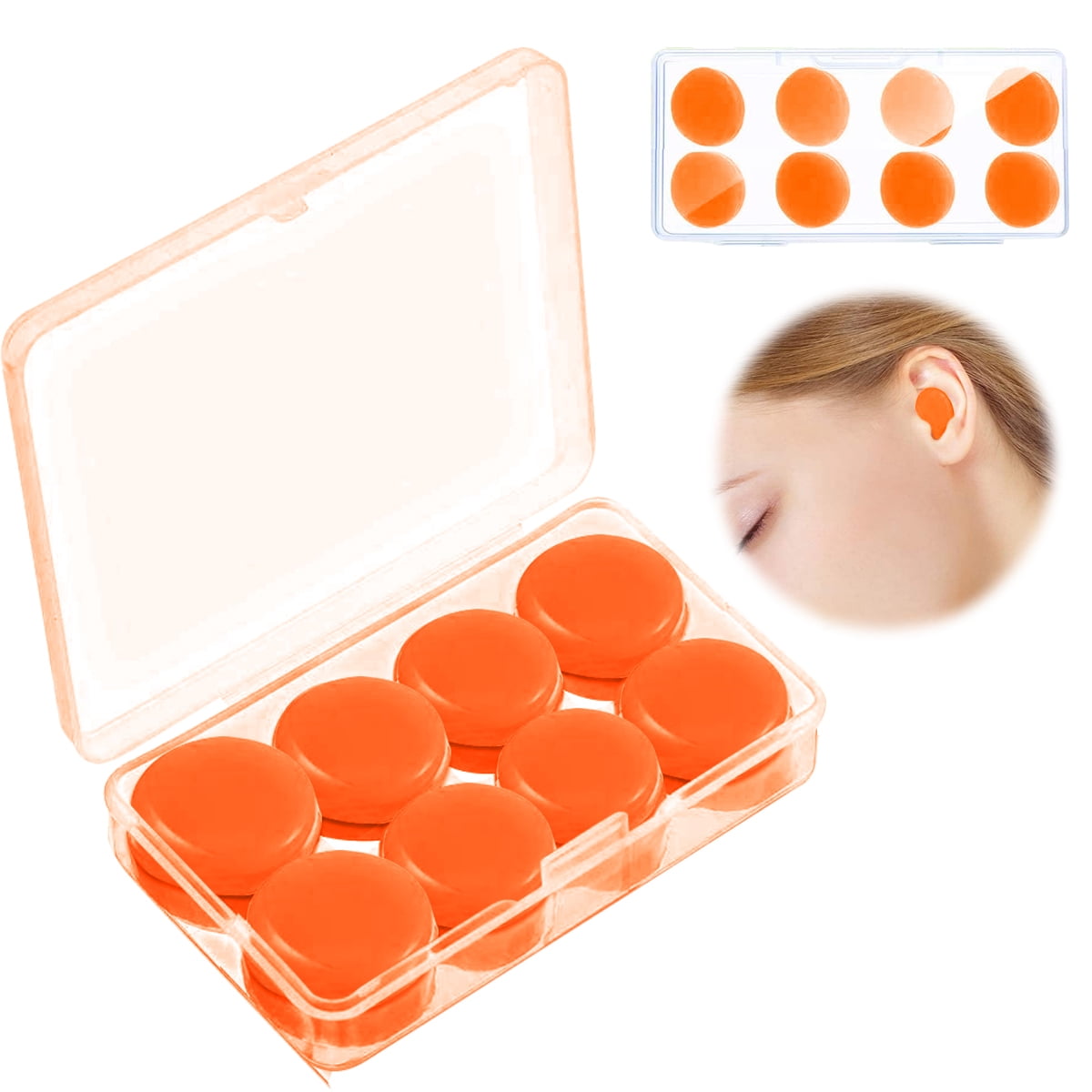 Reusable Silicone Ear Plugs, Waterproof Noise Cancelling EarPlugs for  Sleeping, Mowing, Swimming, Airplanes, Concerts