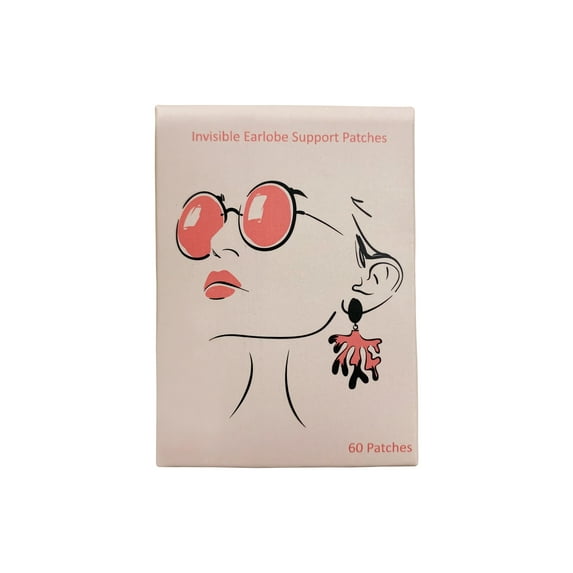 Ear Savers Lobe Support Patches Invisible Ear Corrector Waterproof Patches - 180 Pieces Repair Earring Support Lifters - Free Branded Eyeglass Pouch