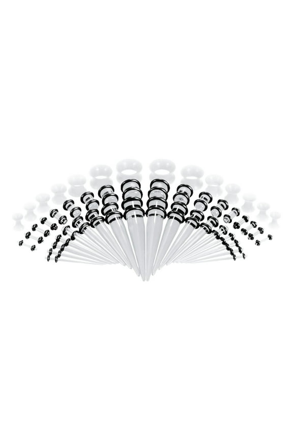 Ear Stretchers Kit 50 Piece Acrylic Tapers Plugs 2G 12MM 2025 New Body Jewelry