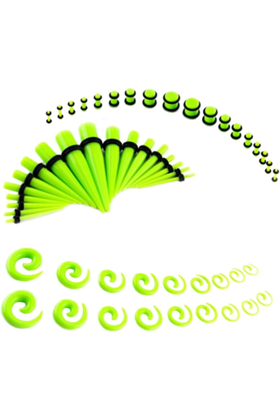 Ear Stretching Kit,14G-00G Ear Gauge Stretching Kit,Acrylic Tapers and Plugs & Silicone Tunnels,Body Jewelry Piercing Set,54 Pcs Ear Gauges Expander Set