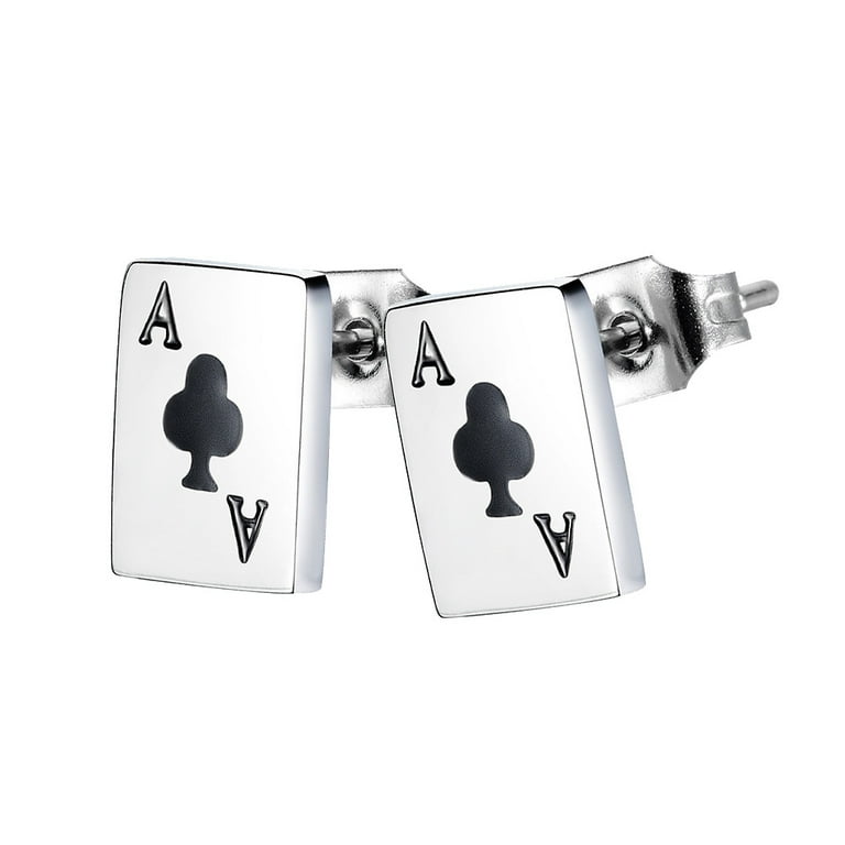 Casino Cards Silver Studs and Cufflinks Set Casino Cards Silver Studs and Cufflinks Set