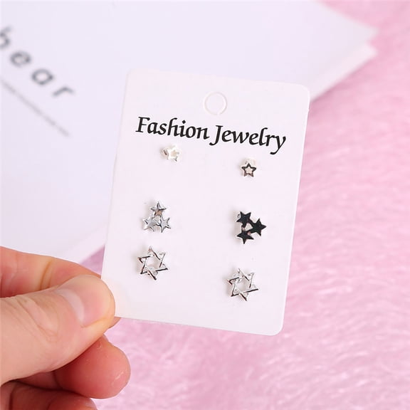Slatcetga Ear Studs Silver Alloy Shiny Classic Style Stud Earrings for Wedding Party Anniversary Gifts B