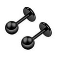 thumbnail image 1 of Ear Studs Simple Easy Matching Titanium Steel Barbell Shape Helix Tragus Women Earrings for Party, 1 of 8