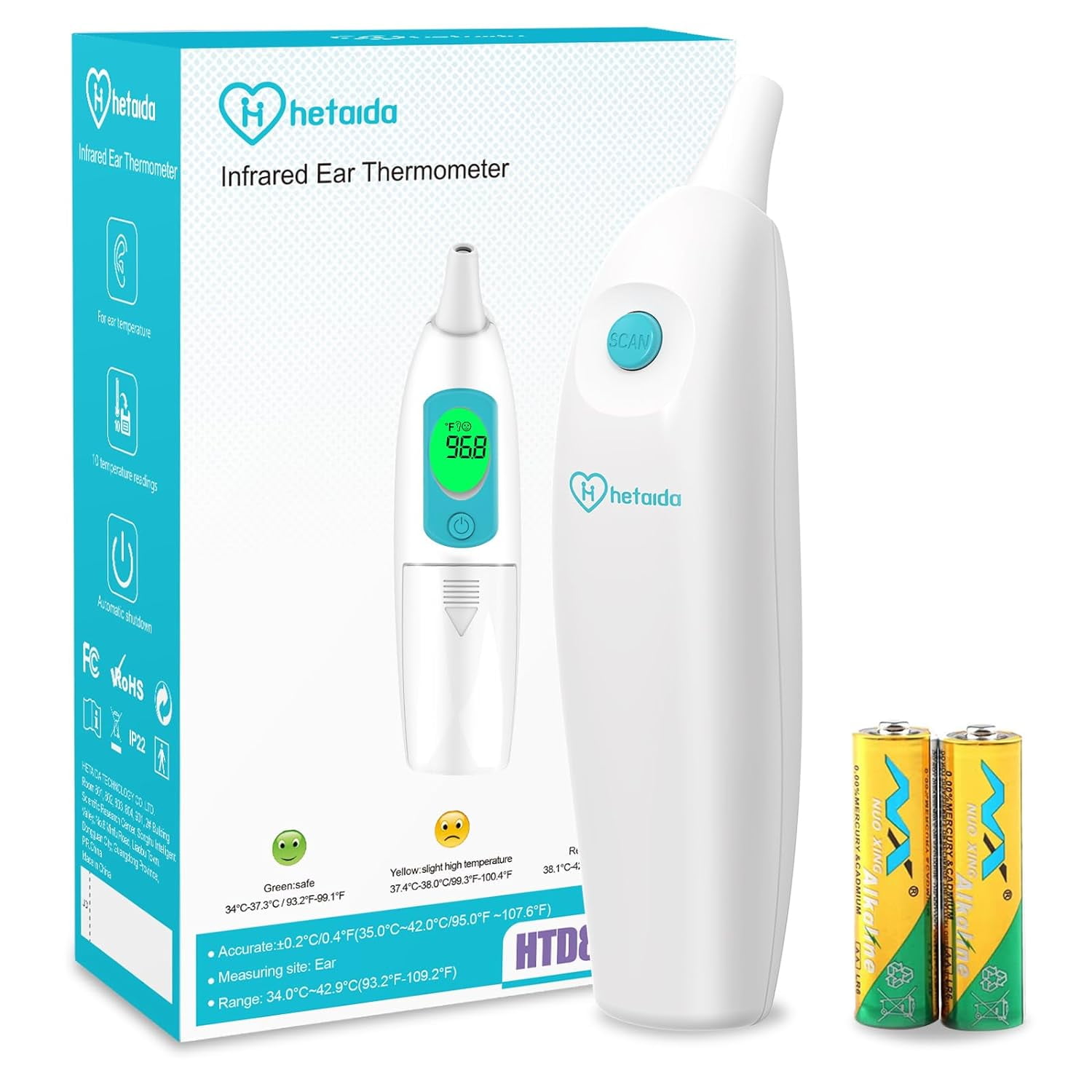 Ear Thermometer for Adults and Kids, Digital Thermometer with Fever