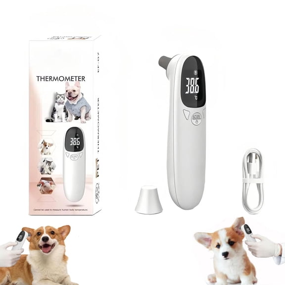 Ear Thermometer for Pet, Accurate 32-42.9 Ear Temperature Thermometer, Digital USB Rechargeable
