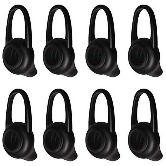 Ear Tips Soft Replacement Earbuds Silicone Gel Cover Pads 8 PCS for Headset Earpiece, Active InEar Headphones Earphones - Black (Large)
