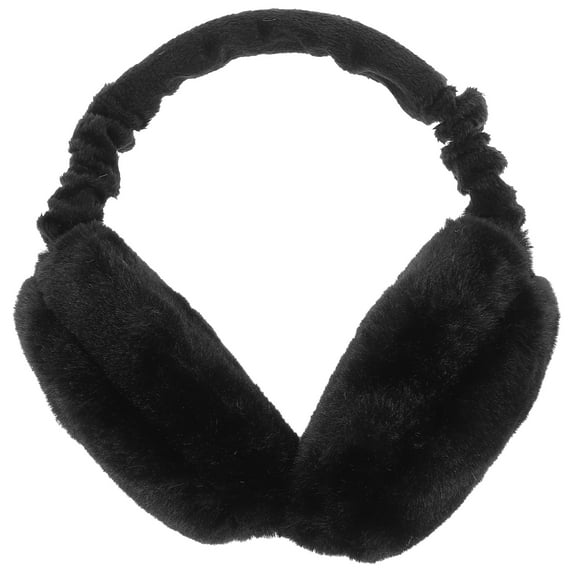 Ear Warmer Winter Plush Ear Covers Headwear Outdoor Earmuffs Accessory for Women Girls Winter (Black)