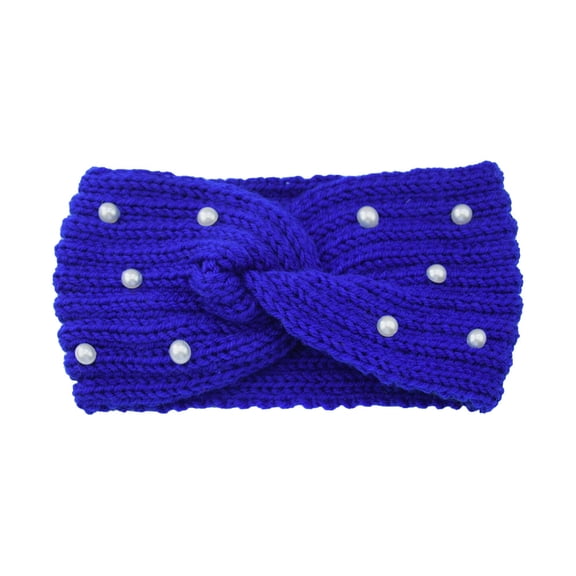 Ear Warmers Winter Headbands for Women with Pearls, Knit Winter Headbands Wide Cold Weather Headbands for Women Cozy Winter Crochet Head Bands
