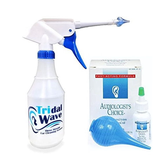 Ear Washer System - Home Solution for Safely Removing Built-Up Earwax and Preventing Future Earwax Buildup - Made by Tridal Wave (Tridal Wave & Earwax Removal Drops)