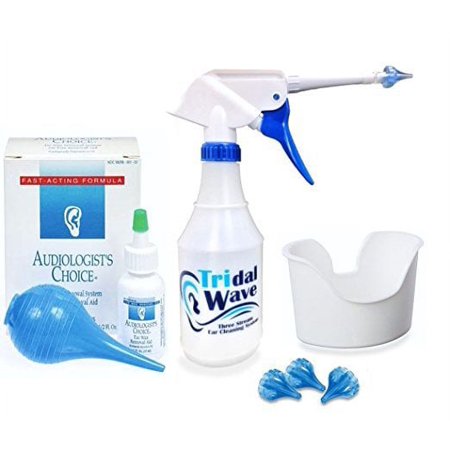 Ear Washer System (XL Kit) - Home Solution for Safely Removing Built-Up Earwax and Preventing Future Earwax Buildup - Made by Tridal Wave