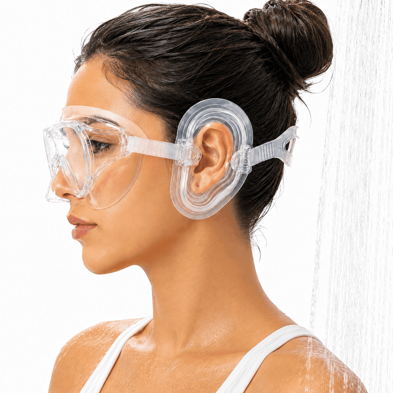 Keeygo Waterproof Ear Covers Reusable Silicone for Shower, Sensitive ...