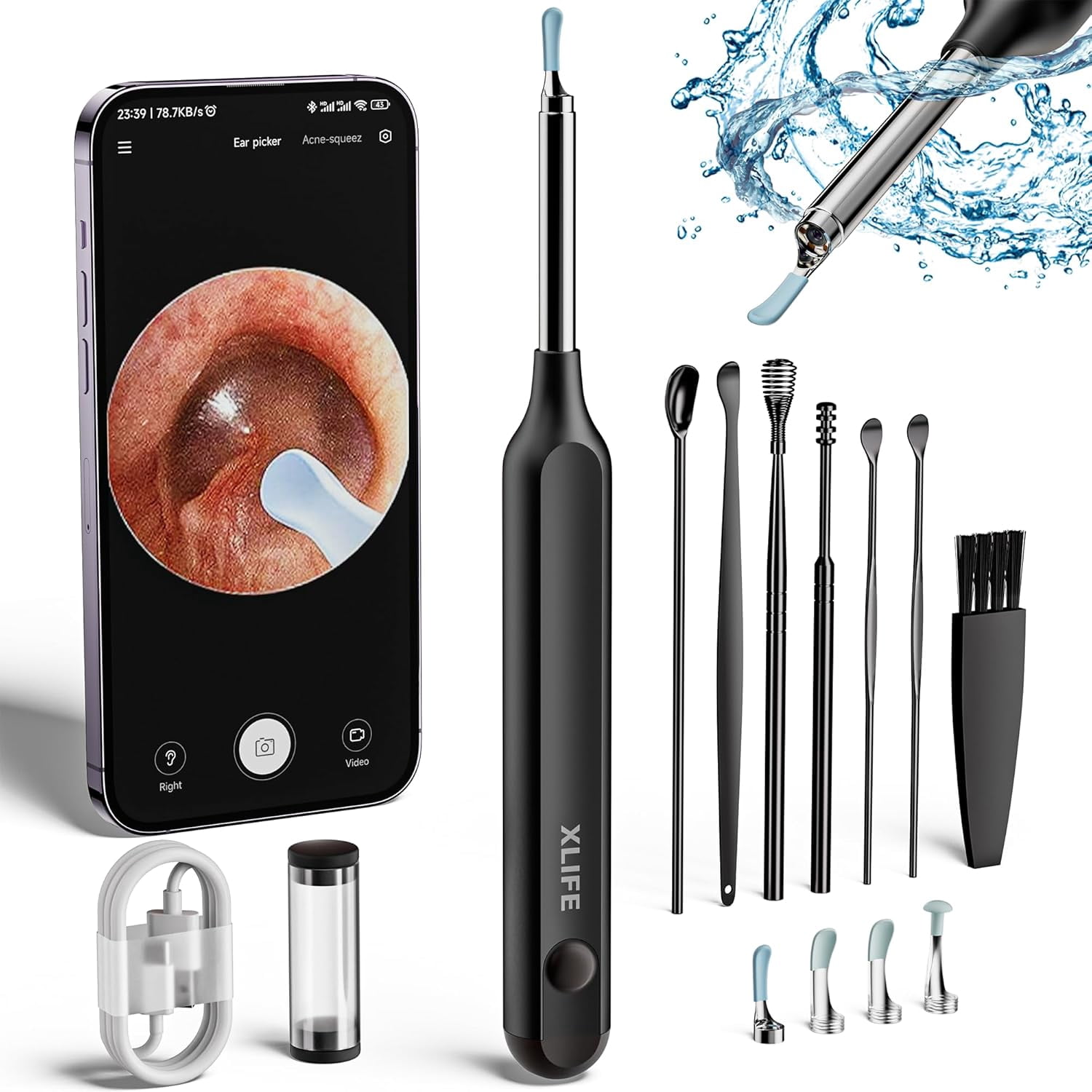 Otoscope Numérique HD 1296P Yummici - Caméra 3,6 Mm USB/Wifi, 6 LED, Pour Smartphone (Android/iOS)
