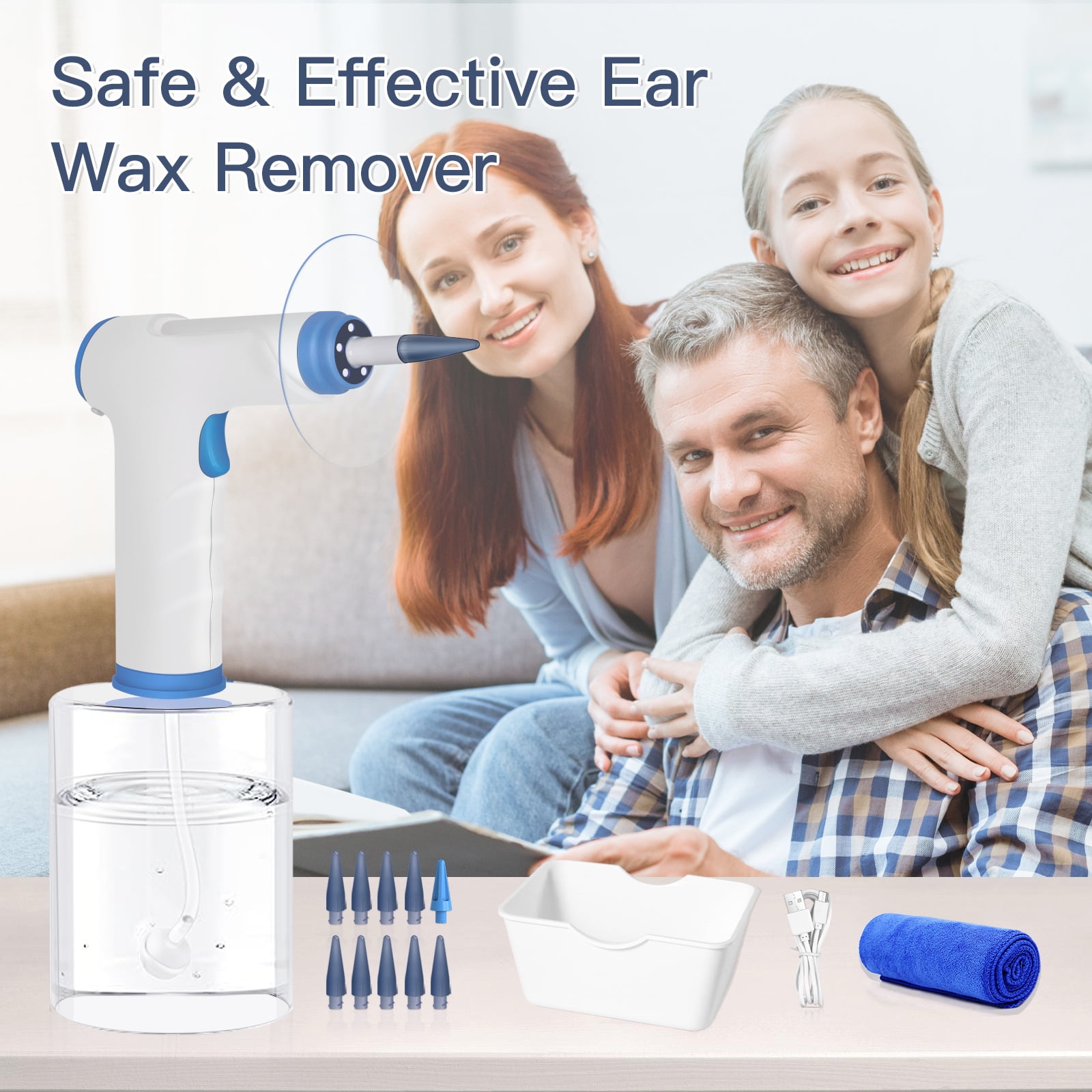 Ear Wax Removal, Electric Ear Cleaning Kit with Light, Ear Irrigation