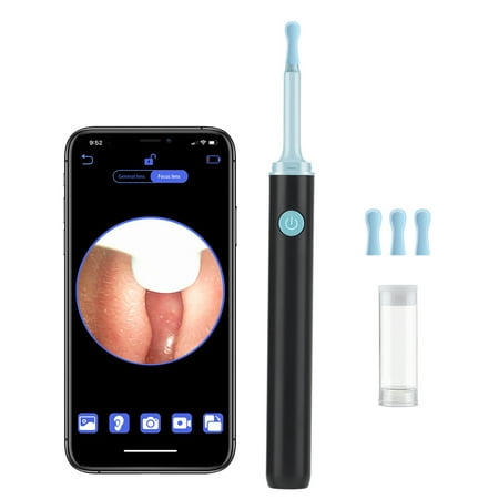 Ear Wax Removal Endoscope,1080P HFD Visual Wireless Earwax Cleaner with Lights and 4 Ear Scoops, Waterproof Plastic Ear Camera Earpicks Compatible iPhone, iPad and Android