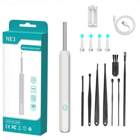 Ear Wax Removal Endoscope, 1296P HFD Visual Wireless Earwax Cleaner with 6 LED Lights, Waterproof Plastic Ear Camera Earpicks Compatible iOS And Android
