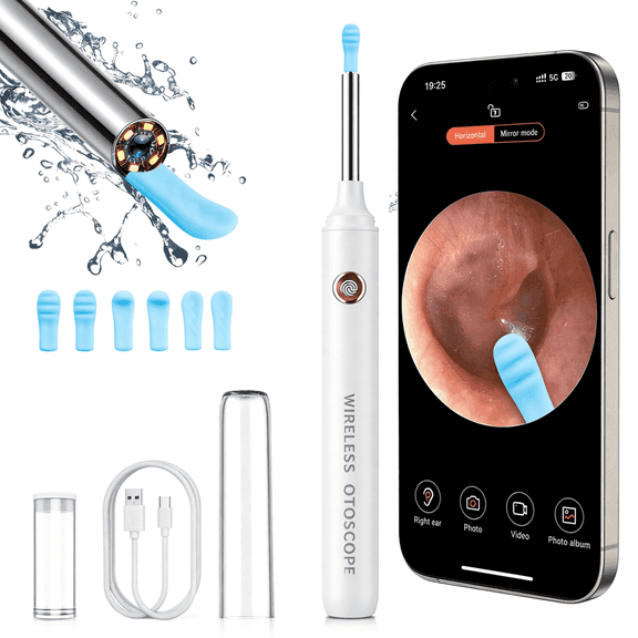 Ear Wax Removal Tool Camera - detects motiond Wireless Ear Cleaner with Camera - 1080P Otoscope with 6 Ear Spoon - Ear Ear Cleaning Kit for iPhone & Android Phones