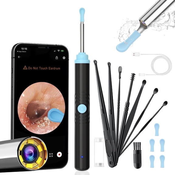Ear Wax Removal Tool Camera,Ear Wax Removal,Ears Wax Removal Kit with WiFi,ear wax removal kit with camera,Ear Otoscope with 6 LED Lights, Ear Camera for iPhone & Android Phones