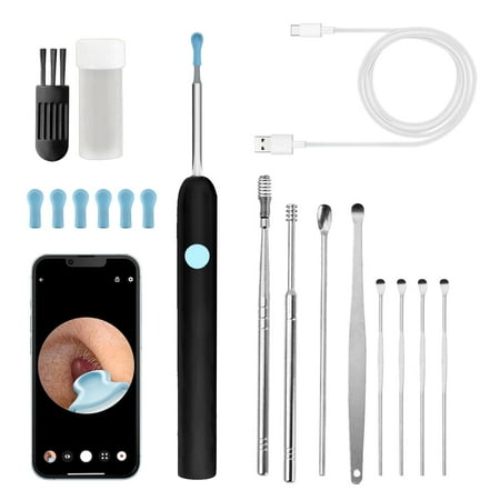 Ear Wax Removal Tool Camera, Upgrade Ear Wax Removal Tool for iOS and Android (Black)
