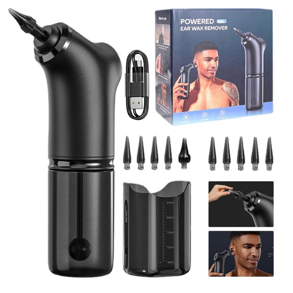 Ear Wax Remover, 2000 mAh Battery Ear Cleaning Tool, Rechargeable Ear Cleaning Kit, Water Powered Cleaning System, 4 Pressure Setting,Safe and Effective ear cleaning system For Ear Wax Clea