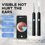 ROMYSE Wireless Ear Wax Remover Otoscope with 500W HD Camera, Smart Ear Cleaner with 9 Accessories for Ear, Nose, and Throat, Black