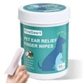 Ear Wipes for Dogs and HYZ01 Cats, ExtraLarge Size Relief Finger Wipe