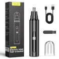 thumbnail interactive-video image 1 of Nose Hair Trimmer for Men Rechargeable, Electric Nose and Ear Hair Trimmer, Professional Nose Clipper, LED Display, Waterproof, Portable Travel Size, Painless, Black, 1 of 8