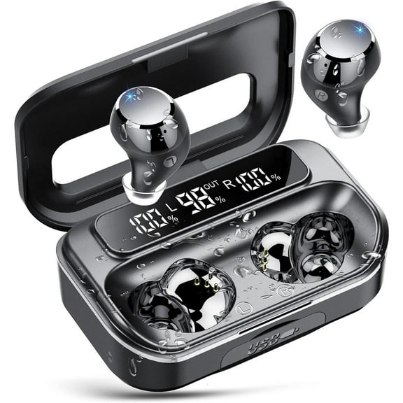 Ear buds Wireless Earbuds Bluetooth 5.3 Headphones with LED Power Display 128H Playtime in-Ear 2024 Earphones IPX7 Waterproof Sport Wireless Earbuds with Noise Cancelling Mic for iOS/Android