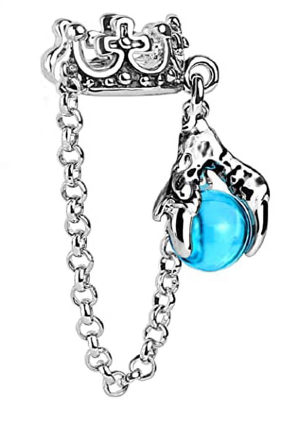 Ear cuff Crown with Chain and Dragon Ball Dangle Non-Piercing Earring