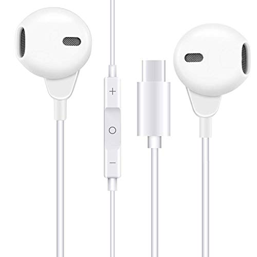 EarFit Earphones, Headphones with Microphone, Volume Control, in-Ear Earbud Headphones for Sports & Exercise with USB Type C Plug Compatible with Pixel 3 XL, OnePlus 7, G7, S8, More - image 1 of 1