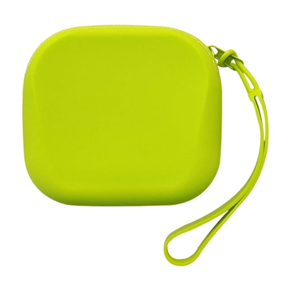 Earbud Case Keychain Pouch Silicone Zipper Waterproof Travel Storage Bag with Wrist Lanyard for Headphones Earbuds Data Cables Coin Passport Daily Carry Lightweight Outdoor University Compact