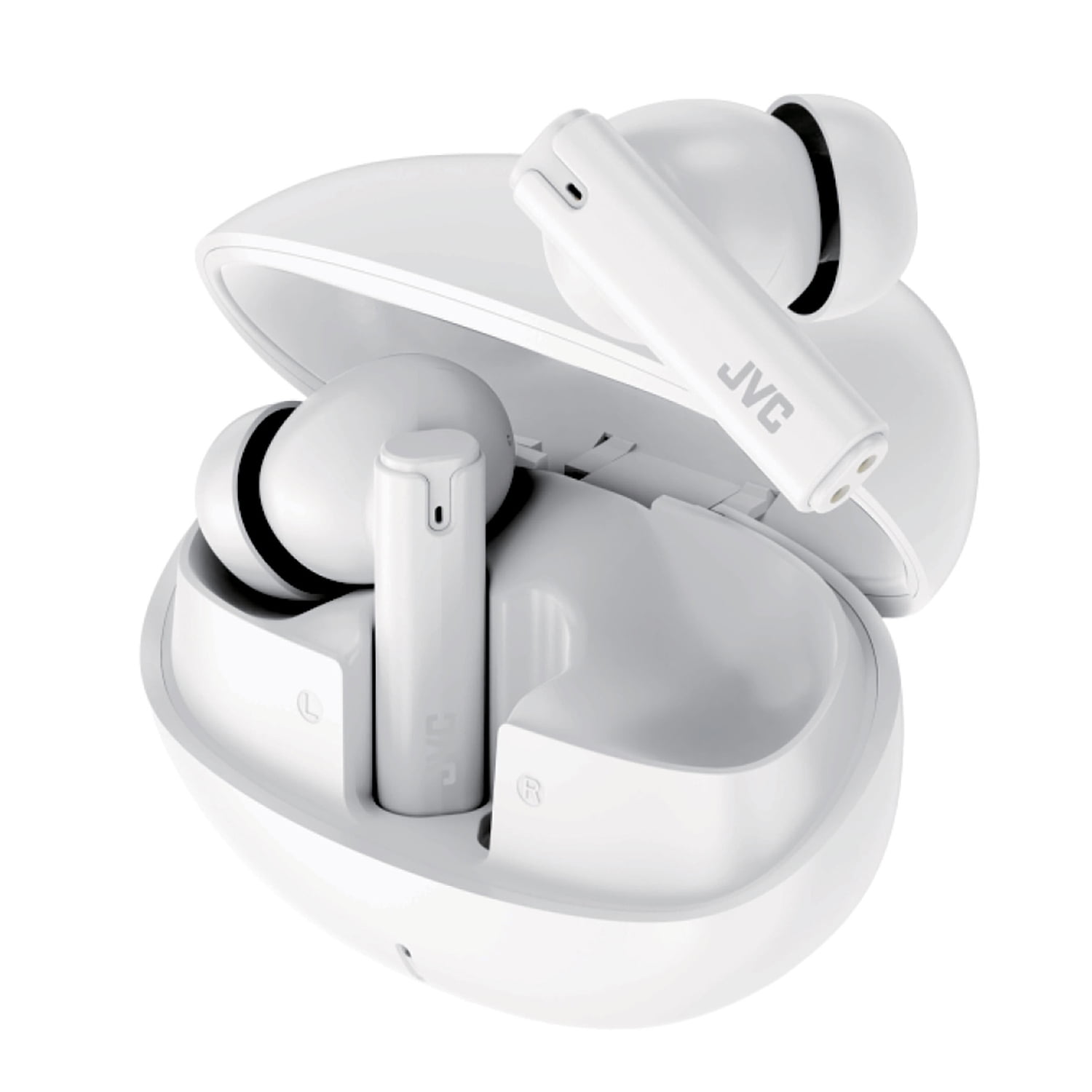 JVC HAD6TW Voice-Activated Bluetooth In-Ear Earbuds w/ Charging Case , White