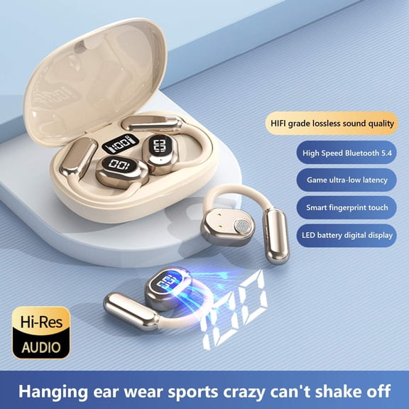 Earbuds for Android, Open Ear Headphones Bluetooth 5.4 Open Ear Earbuds Wireless Headphones With MIC Digital Display Battery Capacity High Sound Quality Bluetooth Headphones Noise Cancelling