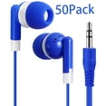 thumbnail image 1 of Earbuds Bulk 50 Pack in Ear Wired Kids Headphones for School Testing Classrooms Libraries, 1 of 9