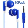 thumbnail image 1 of Earbuds Bulk 50 Pack in Ear Wired Kids Headphones for School Testing Classrooms Libraries, 1 of 9