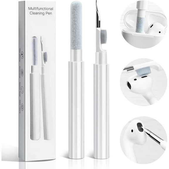 Earbuds Cleaning Kit Earphone Cleaner Multi-Function Cleaning Pen with Soft Brush Flocking Sponge Dust Removal Tool for Bluetooth Ear Buds iPhone Charging Port Speaker Electronics