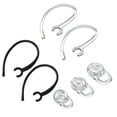 thumbnail image 1 of Earbuds Earhooks Bluetooth Replacement Set for Plantronics Voyager Edge Wireless Bluetooth Replacement Earbuds Ear-Tips and Earhook 1 SMALL 1 MEDIUM 1 LARGE, 2 Clear Earhooks & 2 Black Earhook (CLEAR), 1 of 1