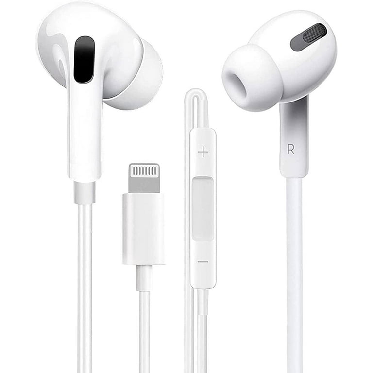 Earbuds with Lightning Headphones in Line Noise Cancelling Wired Earbuds Compatible with iPhone 13 12 11 11 Pro MAX SE 7 8 Supports All iOS Systems White Walmart