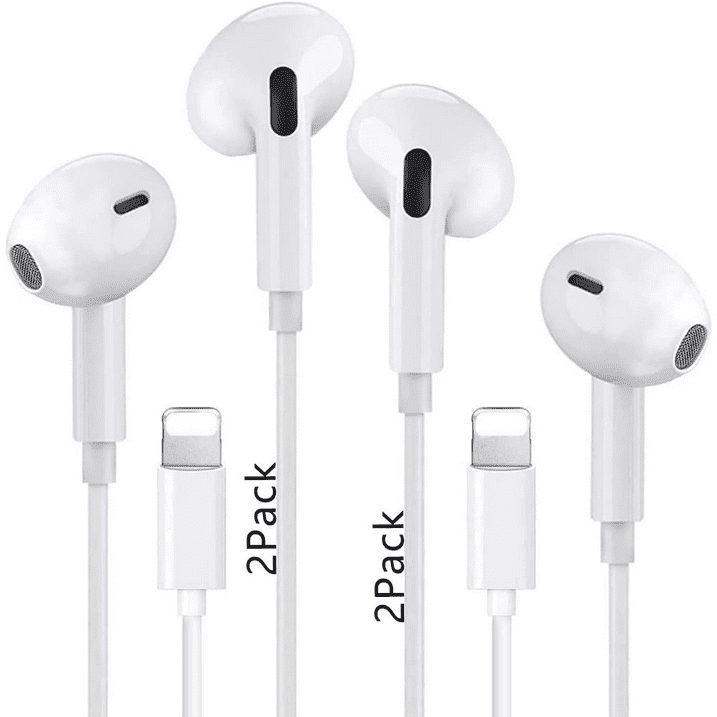 2 Pack Earbuds Wired Headphones Noise Isolating Wired Earphones (Built