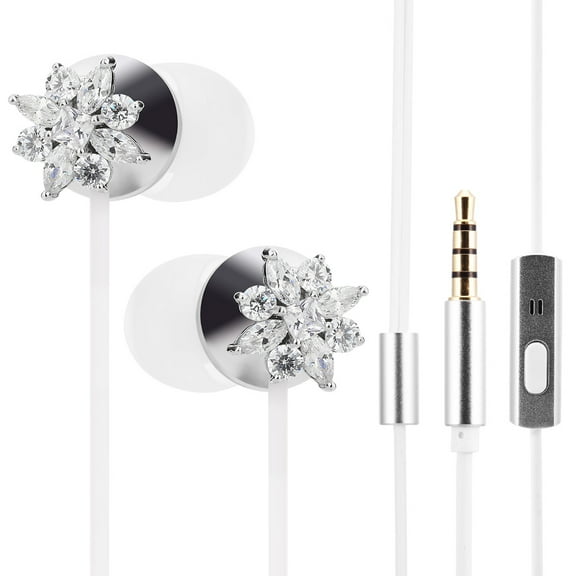 Earbuds with Microphone in-Ear Studs Earphones Noise Cancelling Headsets Volume Control Stereo Bass Crystal Clear Sound Fits All 3.5mm Interface Device (Star)