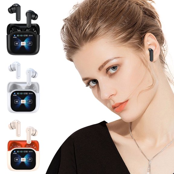 Earbuds for School, BY16 Bluetooth Headset With Screen A9PRO Upgraded Version Of The Color Screen Display ANC Noise Reduction Business Models Earbuds Noise Cancelling