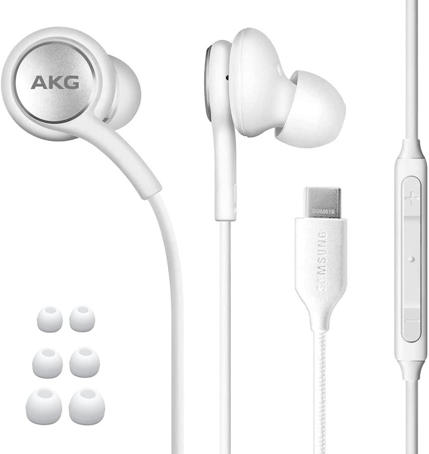 Earbuds USB C Headphones for Boost Celero 5G Designed by AKG Braided Cable with Microphone