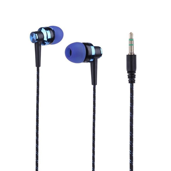 Earbuds Wired with Microphone, Noise Isolating In-Ear Headphones, Powerful Heavy Bass, High Definition, Earphones Compatible with PC/Phone and Most 3.5mm Jack, Blue