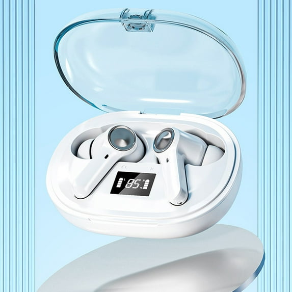 Earbuds Wireless, Hwkond In-Ear Bluetooth Headset Dazzling Colourful Lights Sweatproof Bluetooth 5.3 Ultra Long Standby Headset, White, Up to 60% Off