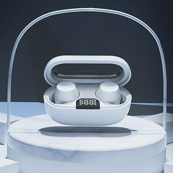 Earbuds Wireless, Hwkond Wireless Bluetooth Earphones, Intelligent Digital Display, Mini Lightweight Earphones, White, Up to 60% Off