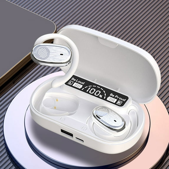 Earbuds Wireless, Hwkond Wireless Ear Mounted Bluetooth Earphones No In Ear Sound Leakage Stereoscopic Sound Quality Advanced Sports Earphones, White, Up to 60% Off