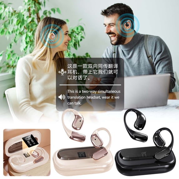 Earbuds Wireless, T23 Ear Hanging Translation Earphones Noise Reduction Bluetooth Multi Language Business Meeting Reception Real Timess Simultaneous Earbuds for Kids