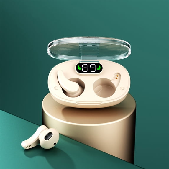 Earbuds Wireless, Hwkond Wireless In Ear Low Latency Sports Stereo Fast Charging With Large Capacity Built-in Battery Noise Reduction Bluetooth Earphones, Beige, Up to 60% Off