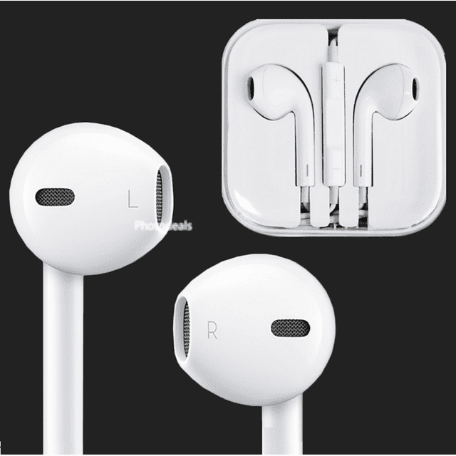 Wired Earbud Headphones White with Remote and Mic for Apple and Android