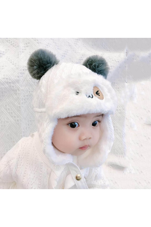 Earflap Pilot Hats, Rabbit Ears Beanie Cap - Winter Warm Knit Caps - for Toddlers Baby Girls and Boys