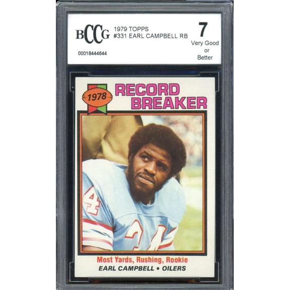 Earl Campbell Rookie Card 1979 Topps Record Breaker #331 BGS BCCG 7